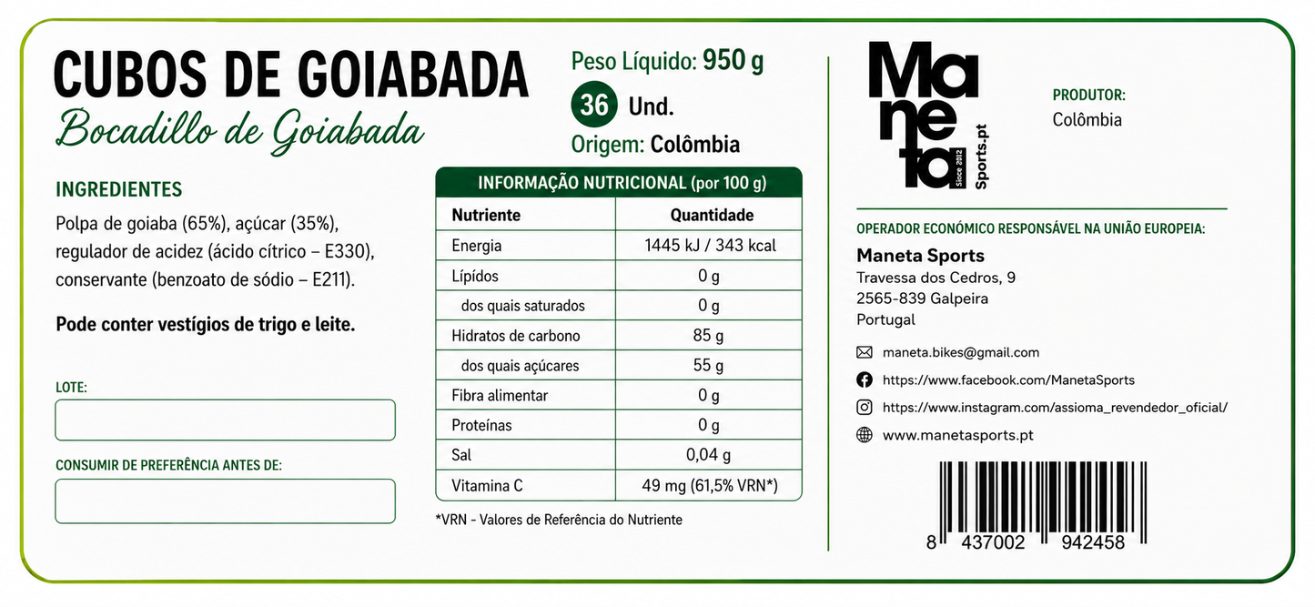 CUBO DE GOIABADA (36 Cubos)